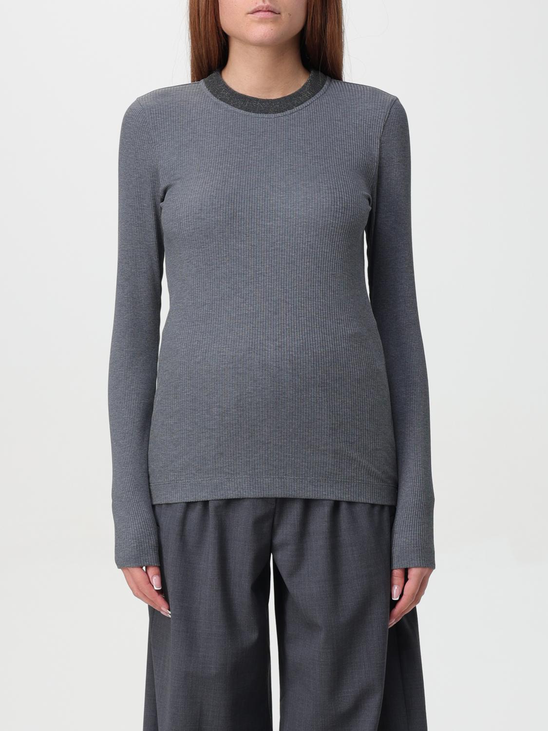 Shop Brunello Cucinelli Sweater  Woman Color Grey In Grau