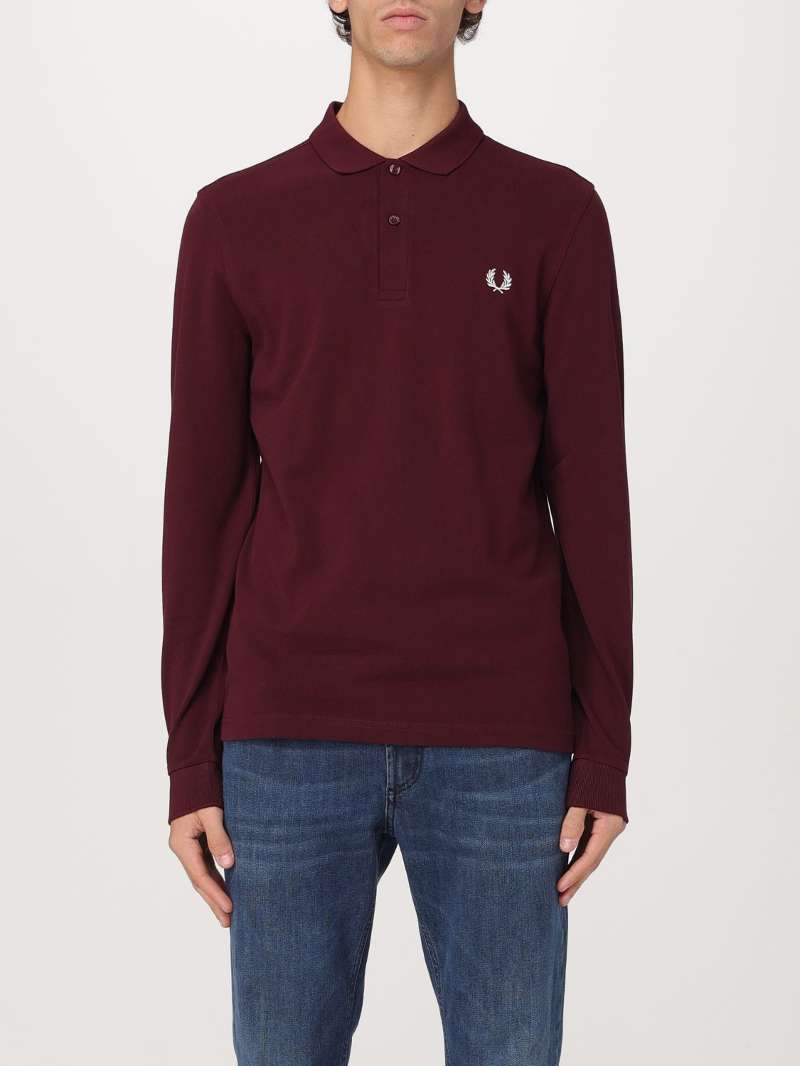 Shop Fred Perry Polo Shirt  Men Color Burgundy In Burgunderrot