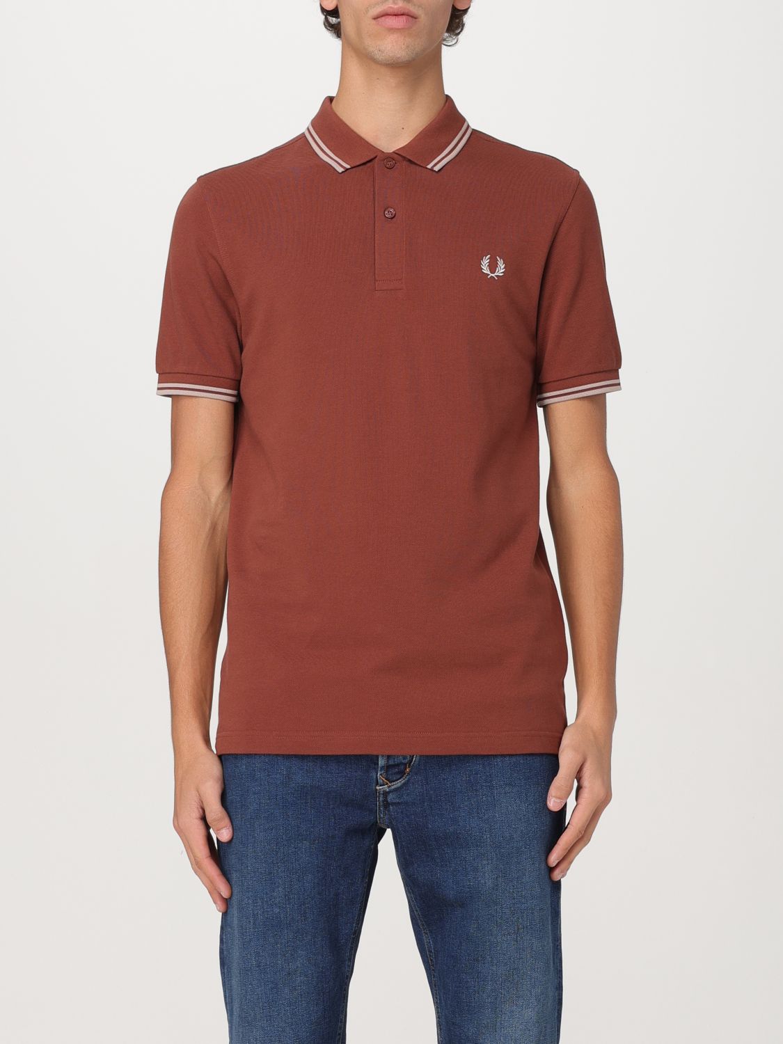 Shop Fred Perry Polo Shirt  Men Color Brown In Braun