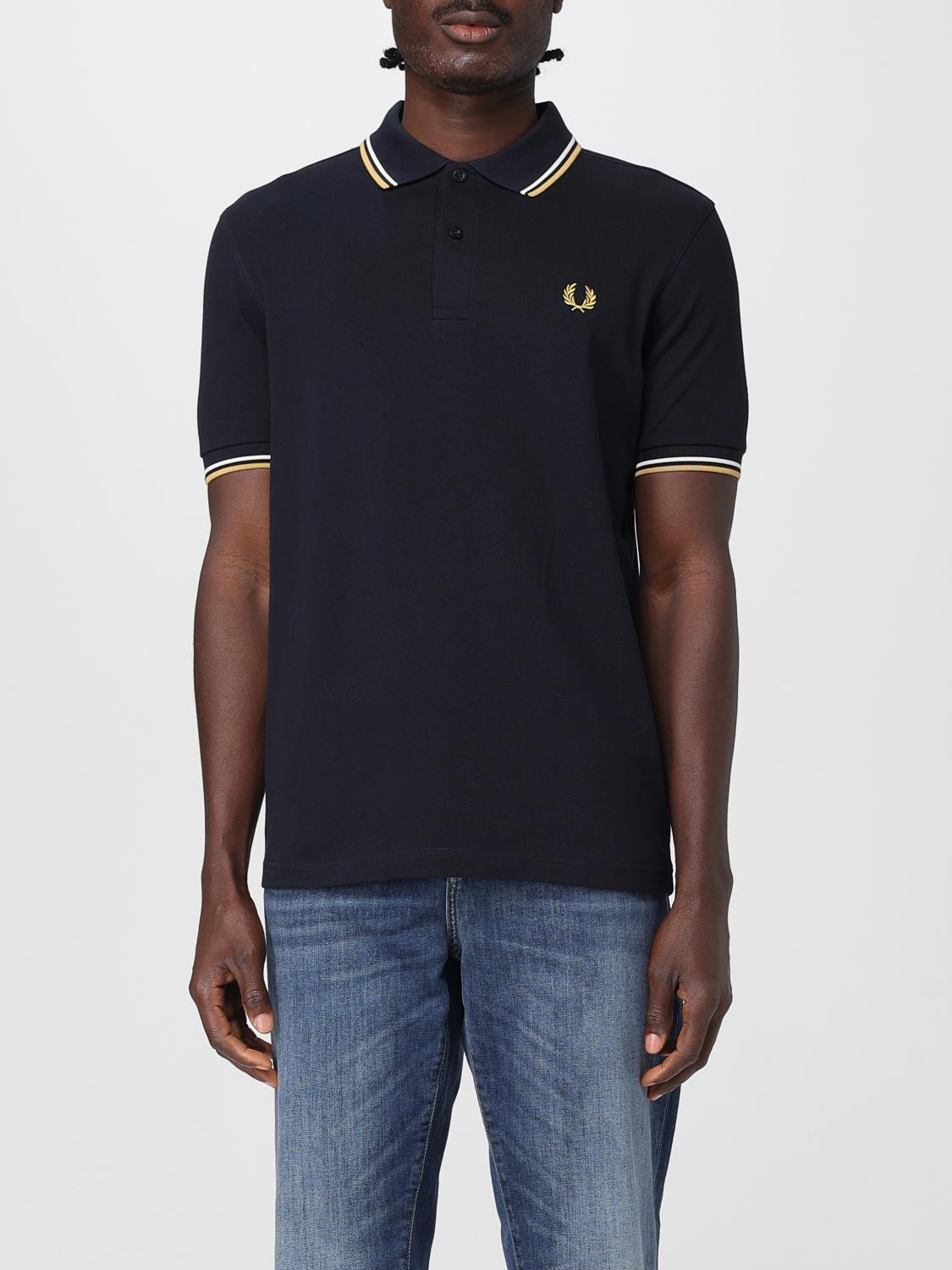 Fred Perry Polo Shirt Men Color Ocean In Black