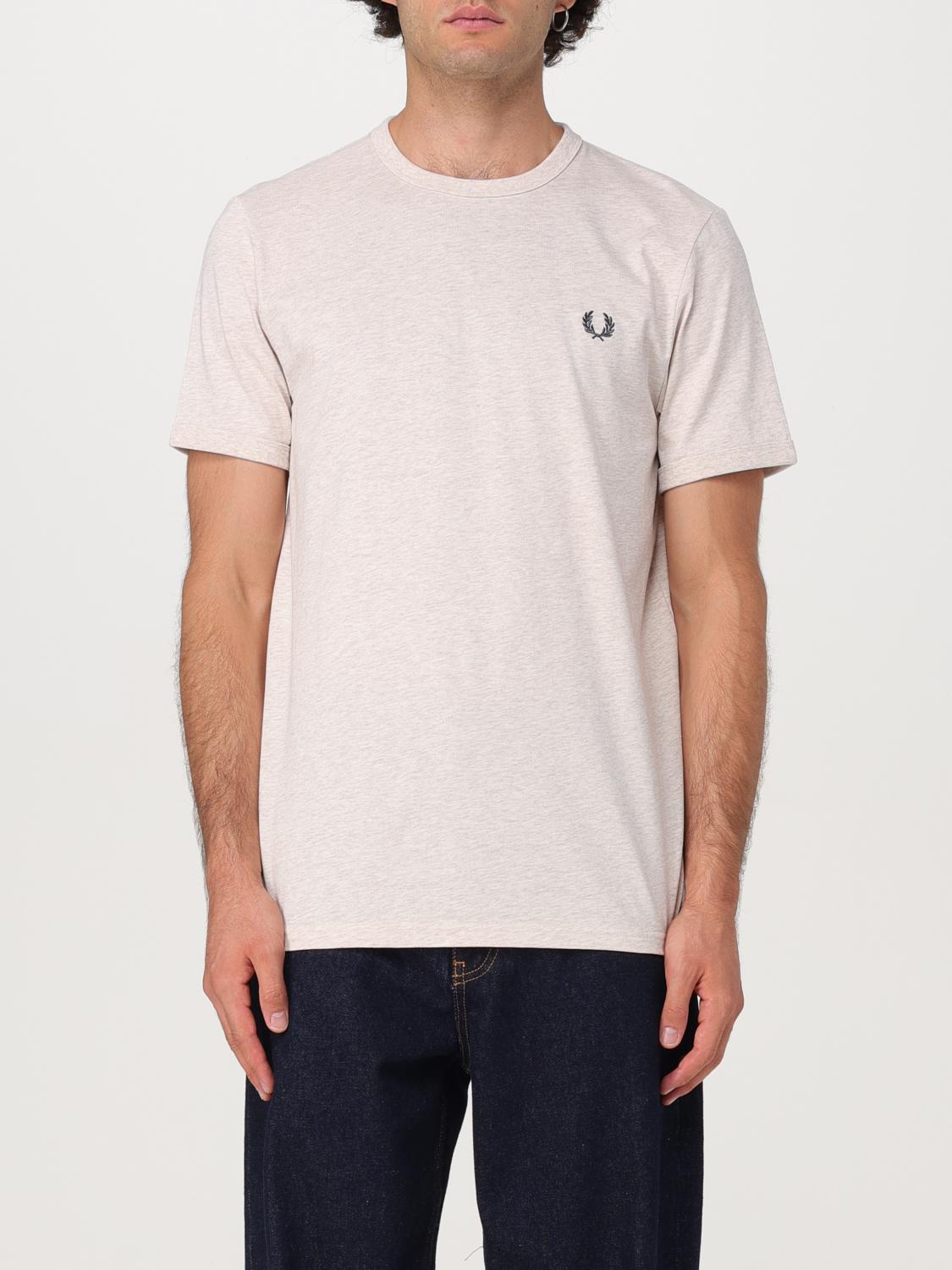 Shop Fred Perry T-shirt  Men Color Beige