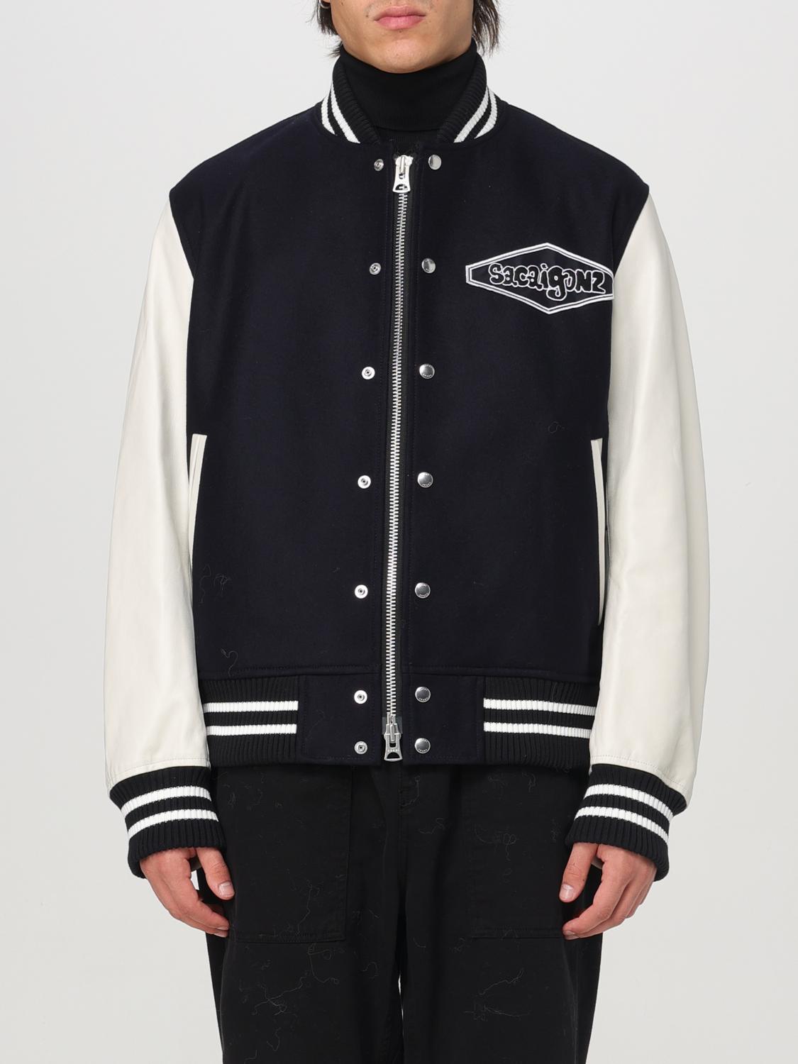 Shop Sacai Jacket  Men Color Blue In Blau