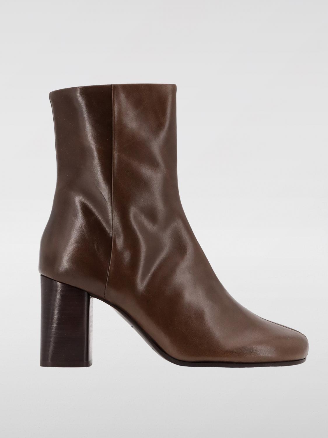 Lemaire Anatomic Zipped Ankle Boots In Braun