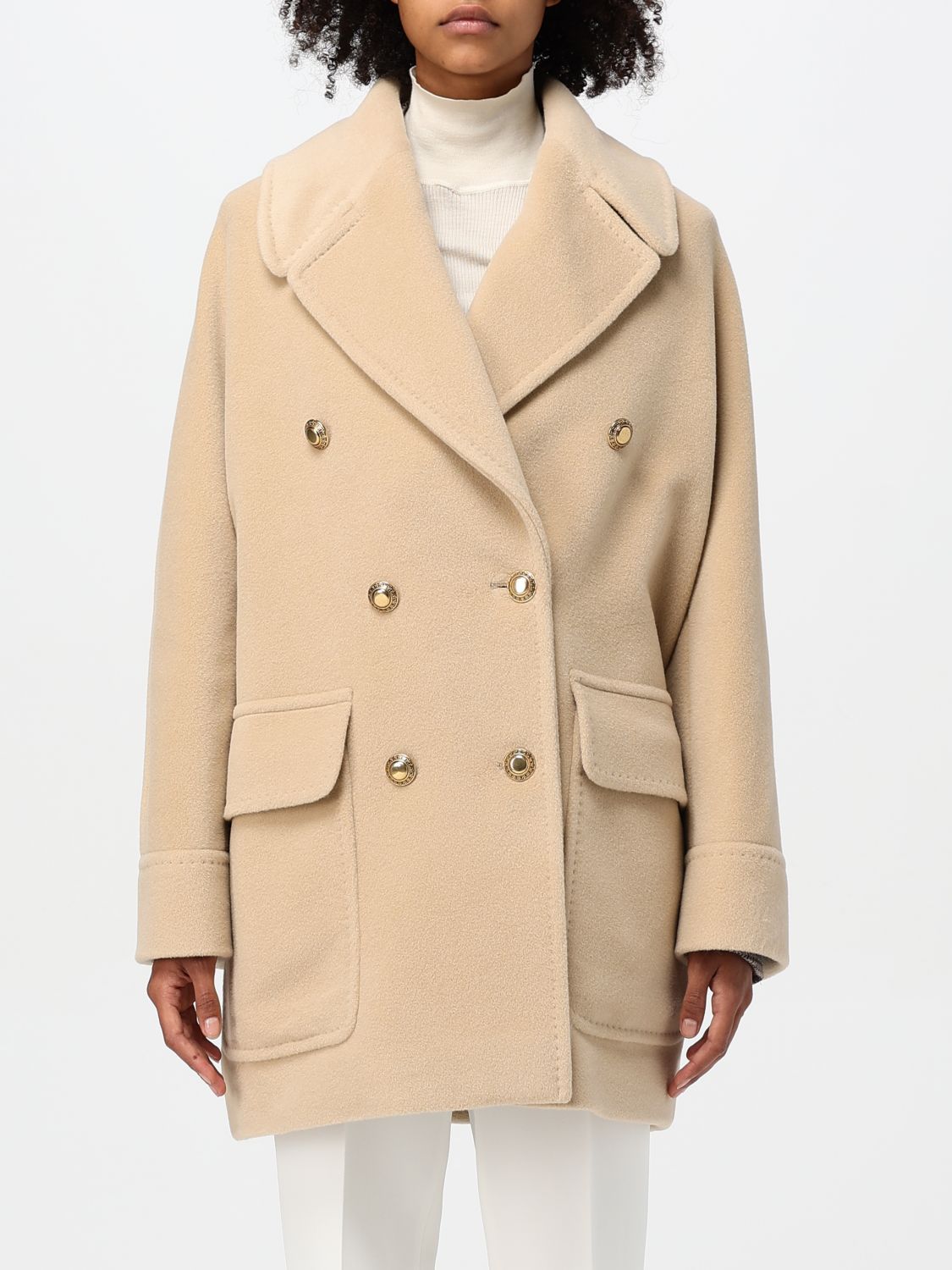 Shop Tagliatore Coat  Woman Color Ecru