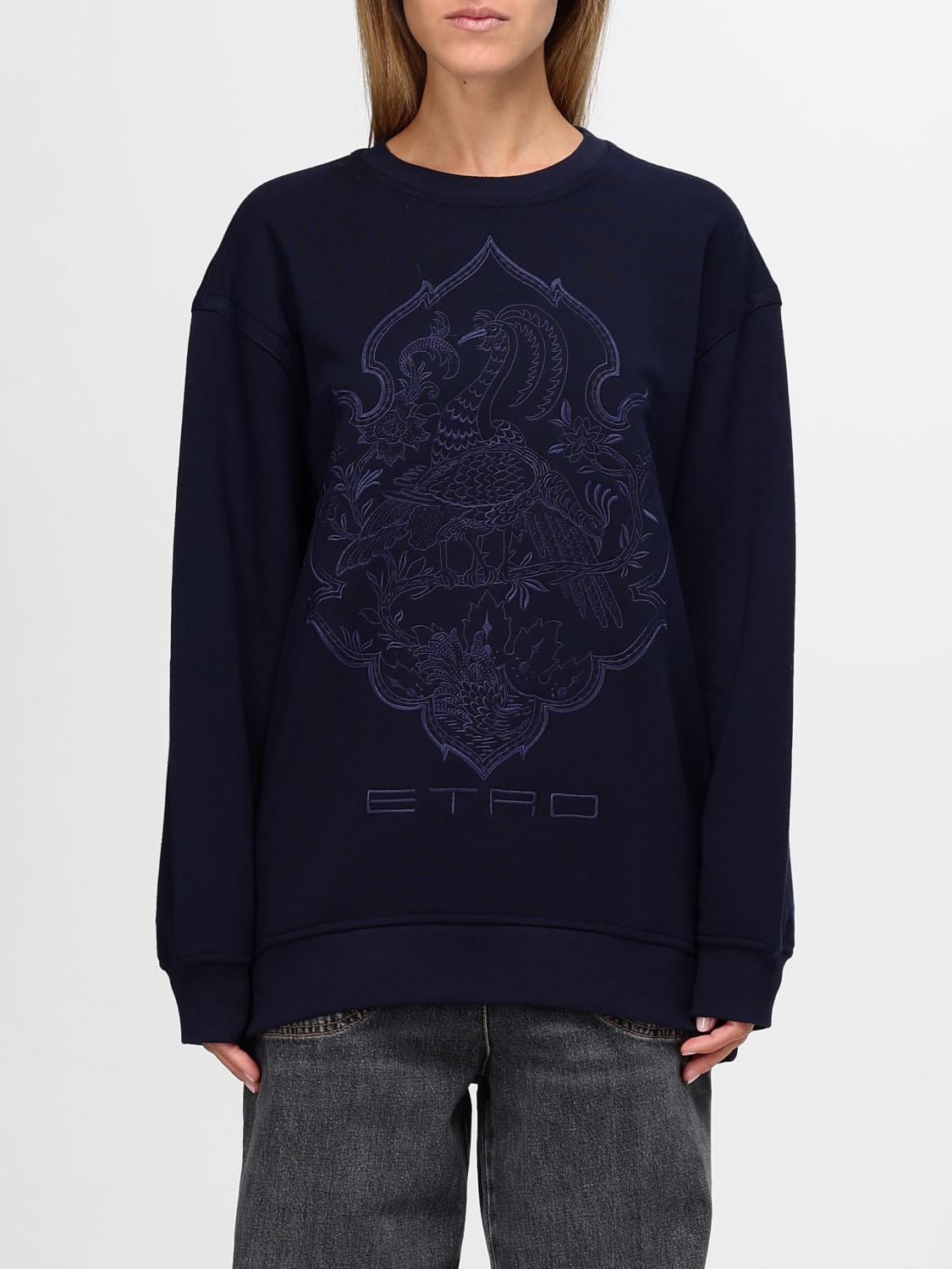 Shop Etro Sweatshirt  Woman Color Blue In Blau