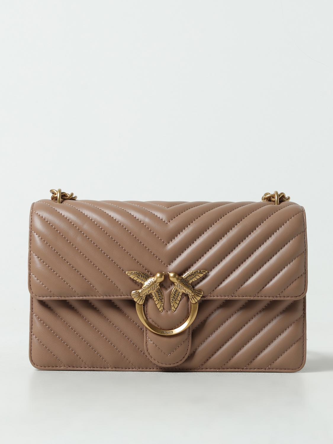Pinko Shoulder Bag Woman Color Beige In Beige