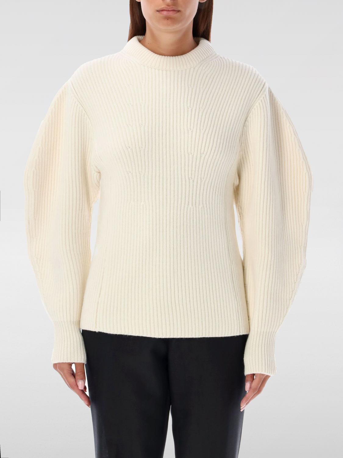Jil Sander Baloon Sleeve Fisherman Sweater In Weiss
