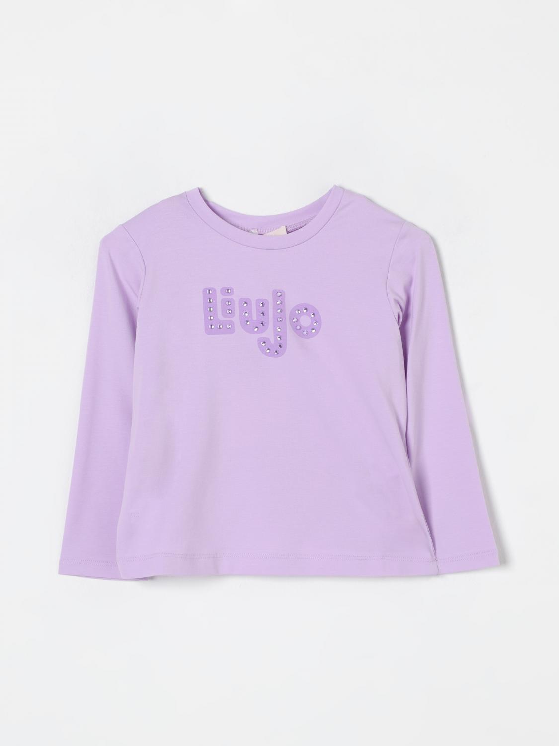 Shop Liu •jo T-shirt Liu Jo Kids Color Wisteria In 紫藤色