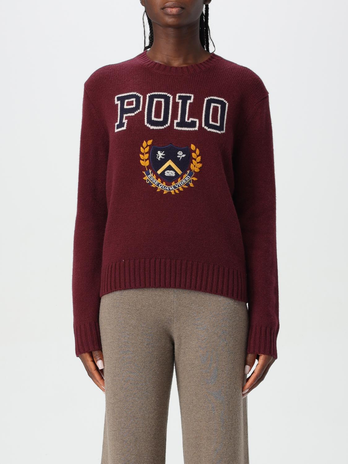 Shop Polo Ralph Lauren Sweater  Woman Color Burgundy