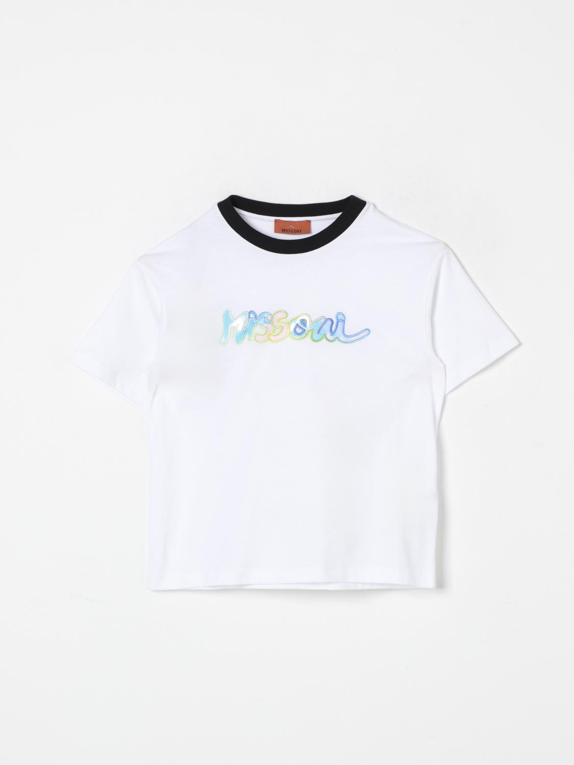 Shop Missoni T-shirt  Kids Color White In Weiss