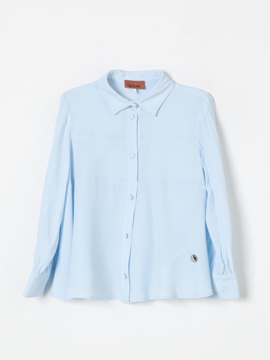 Shop Missoni Shirt  Kids Color Gnawed Blue In Hellblau