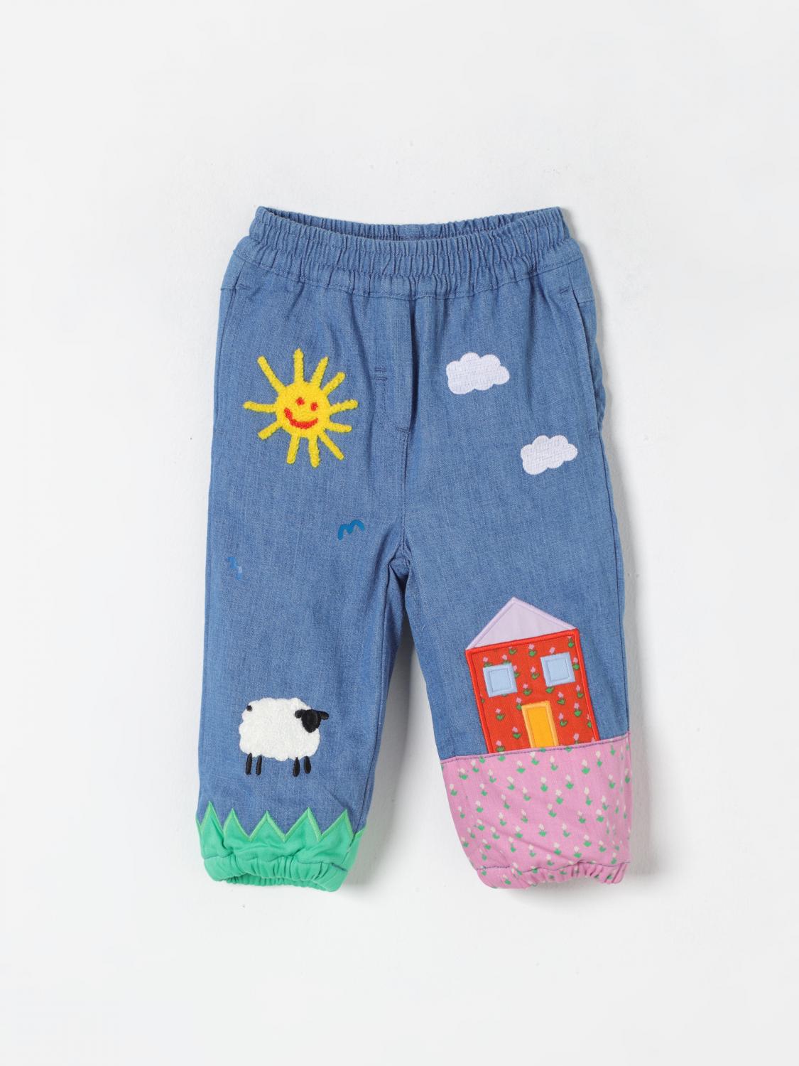 Shop Stella Mccartney Pants  Kids Kids Color Gnawed Blue In Hellblau