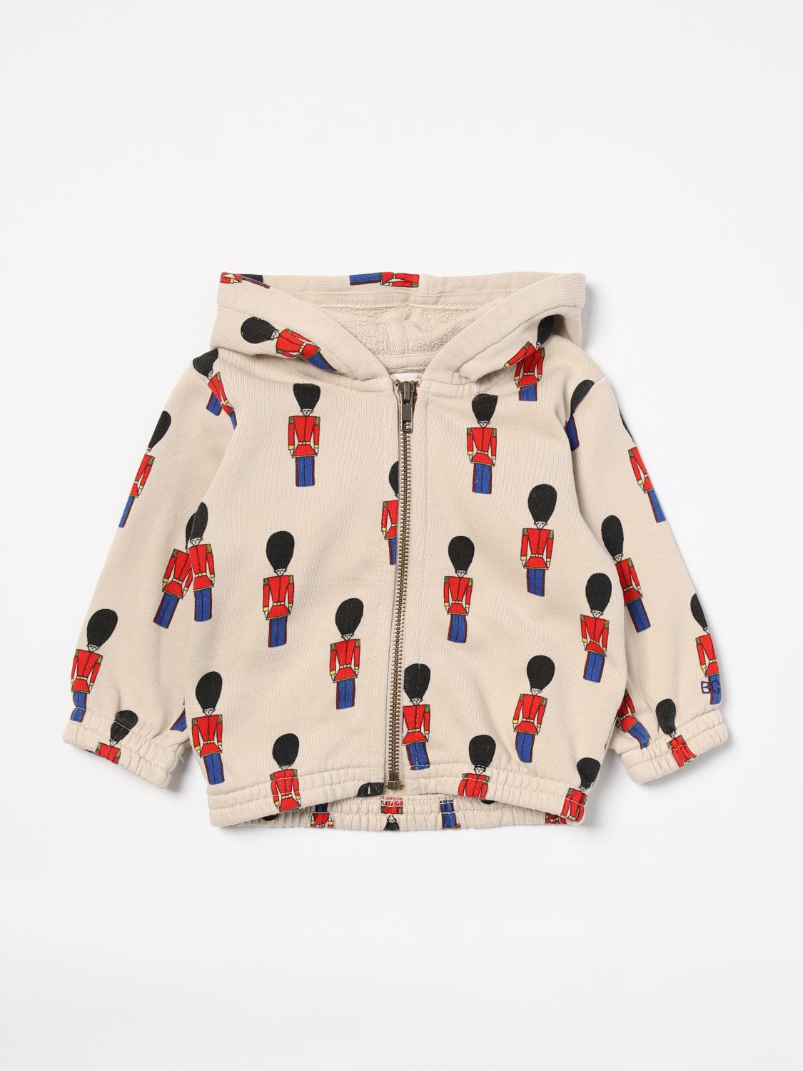 Bobo Choses Baby Little Tin Soldiers All Over Zipped Sweatshirt In Weiss