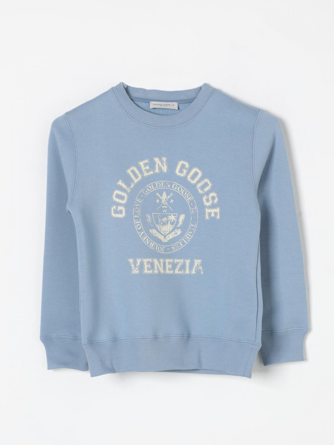 Shop Golden Goose Sweater  Kids Color Gnawed Blue In Hellblau