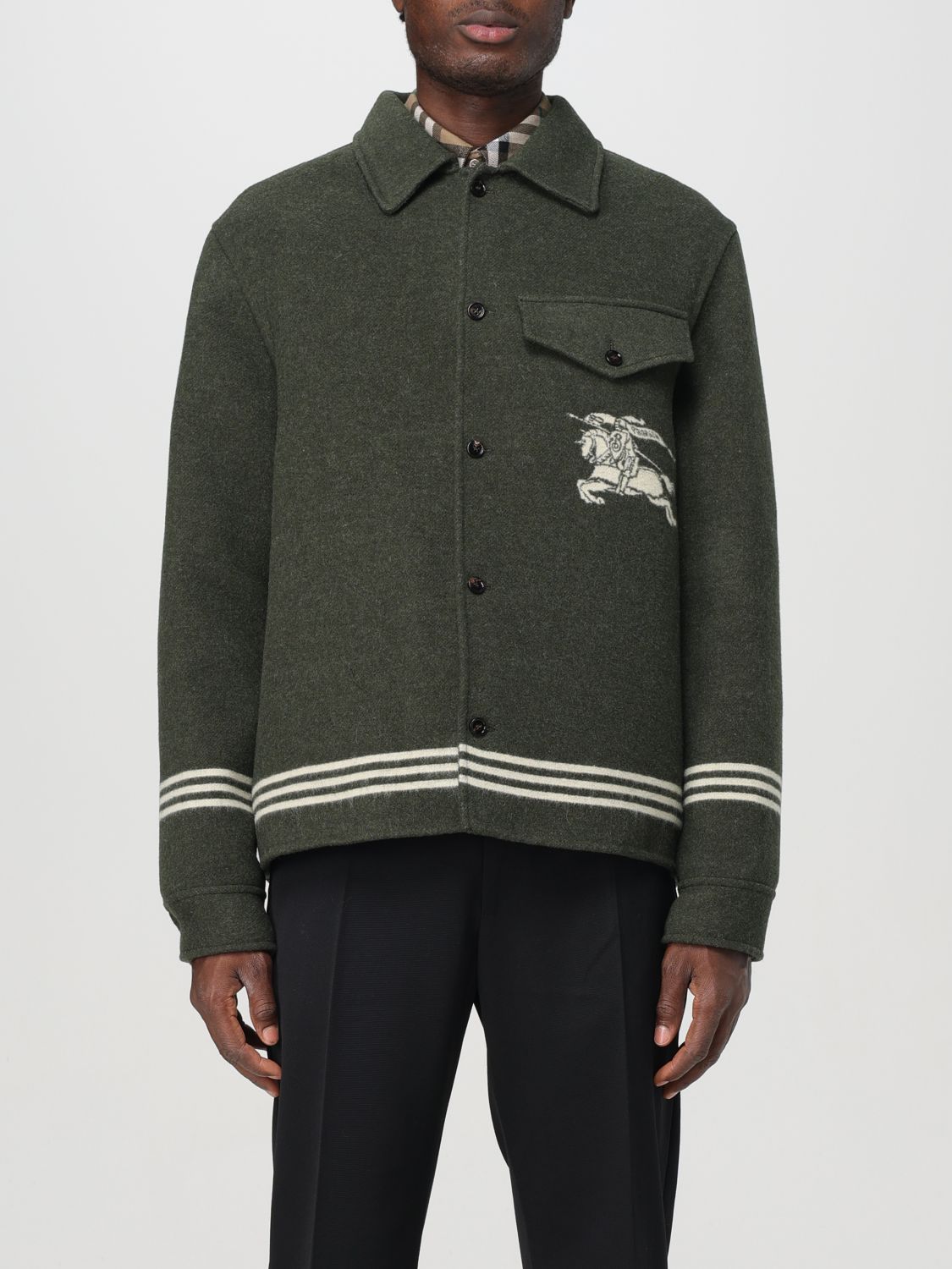 Shop Burberry Jacket  Men Color Green In Grün