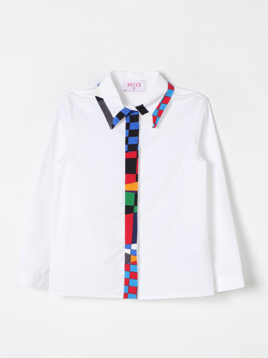 Shop Pucci Shirt  Kids Color White In Weiss