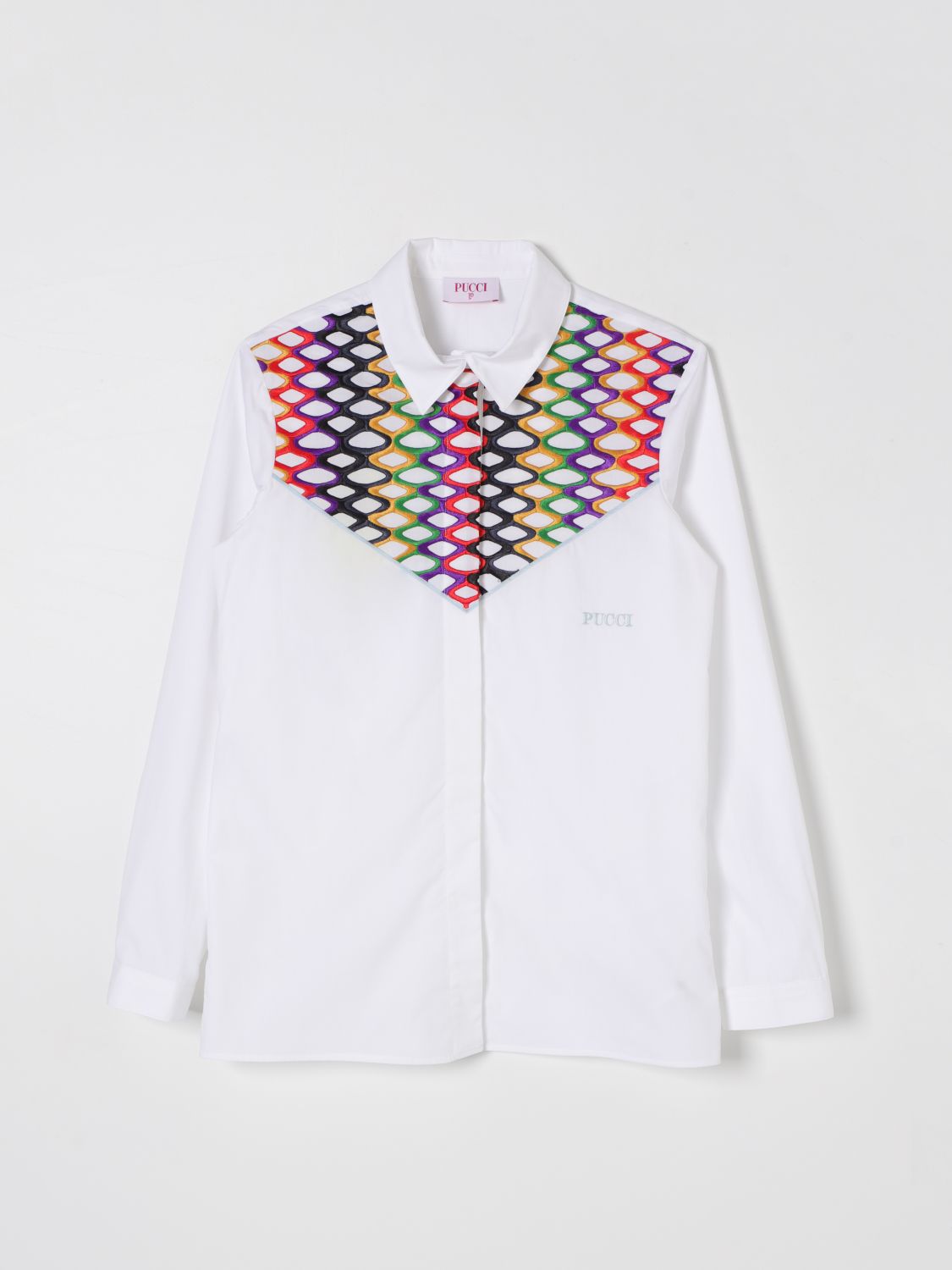 Shop Pucci Shirt  Kids Color White In Weiss