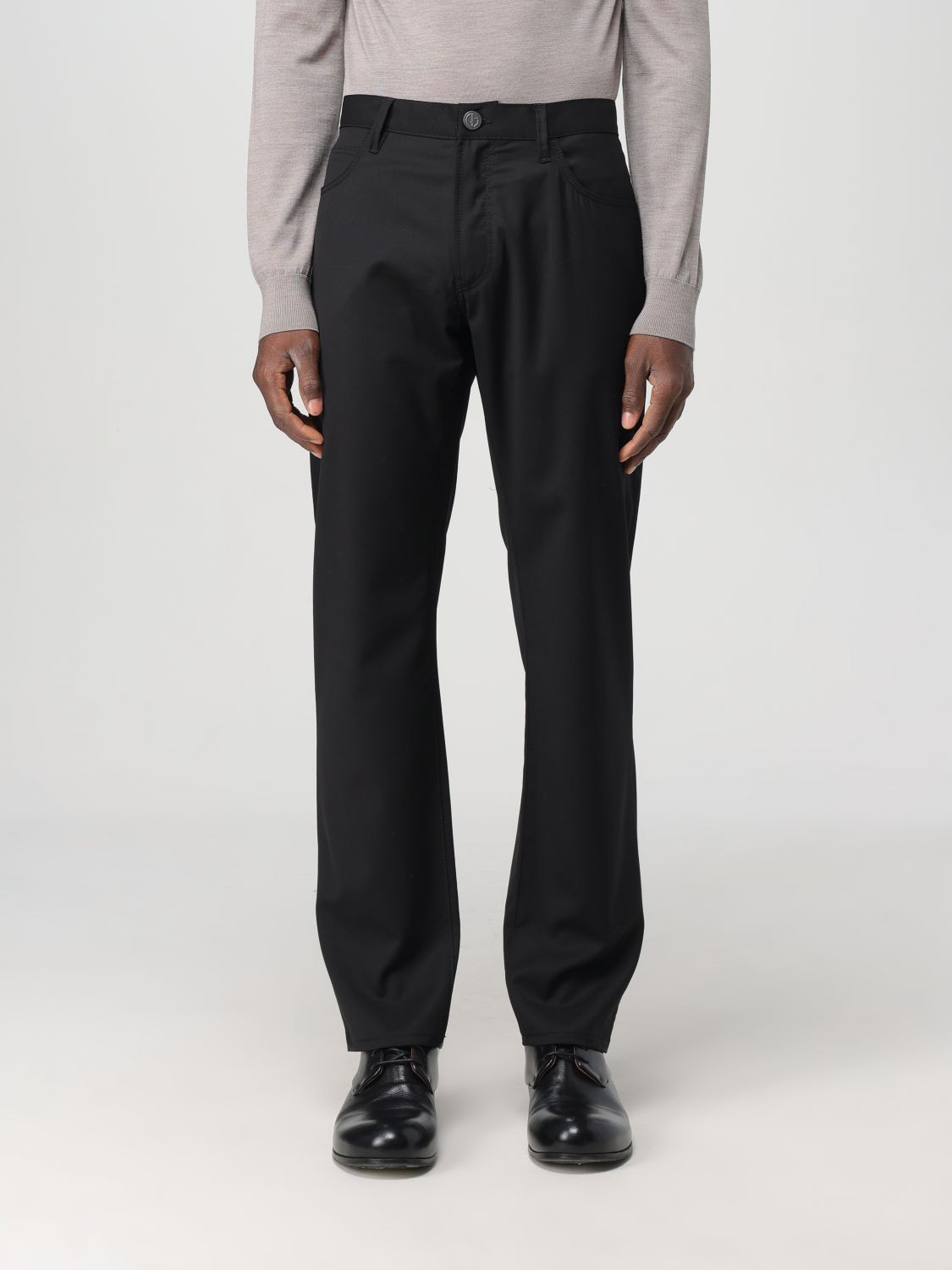 Shop Giorgio Armani Pants  Men Color Black In Schwarz