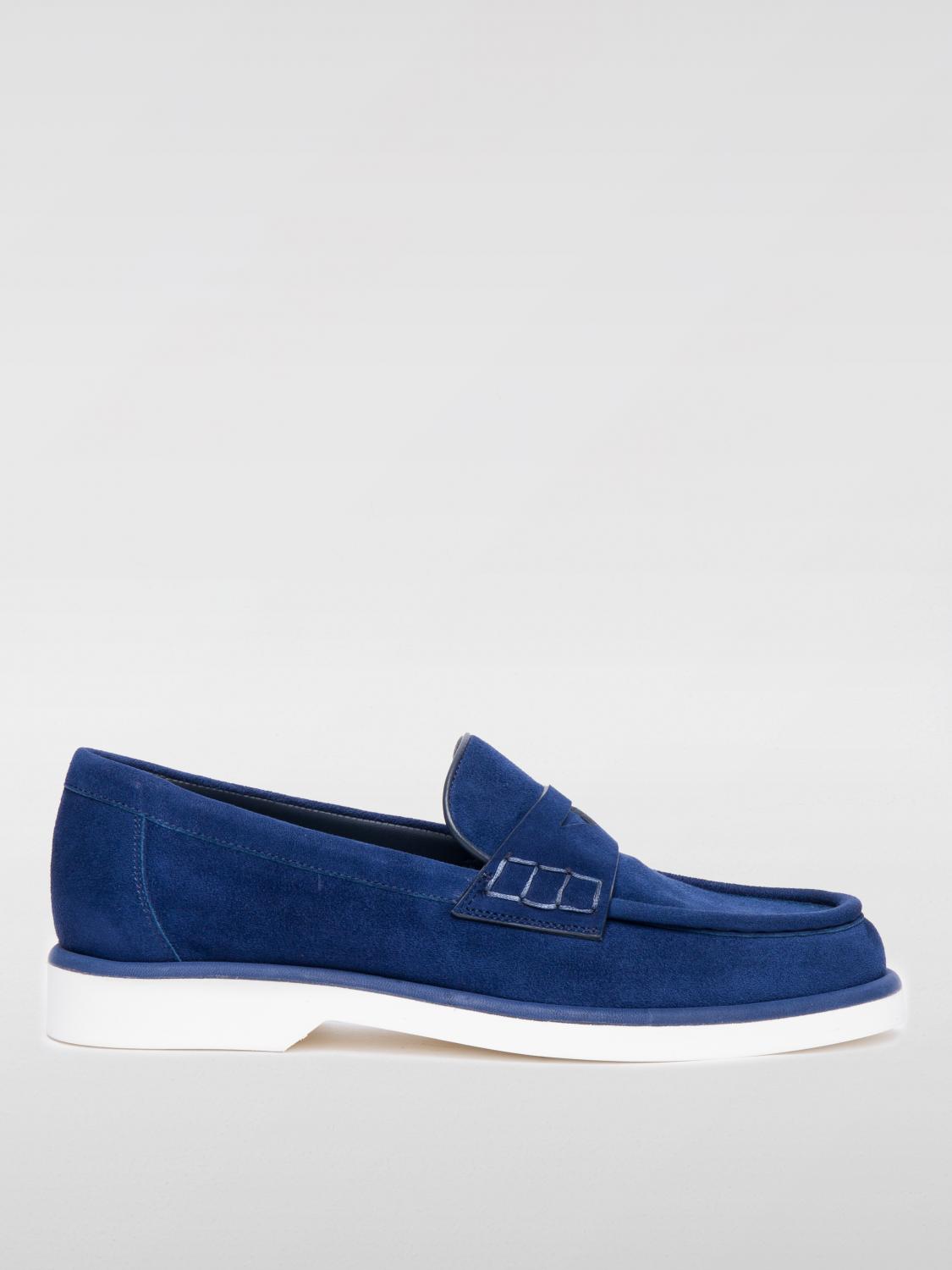 Shop Santoni Loafers  Woman Color Blue In Blau