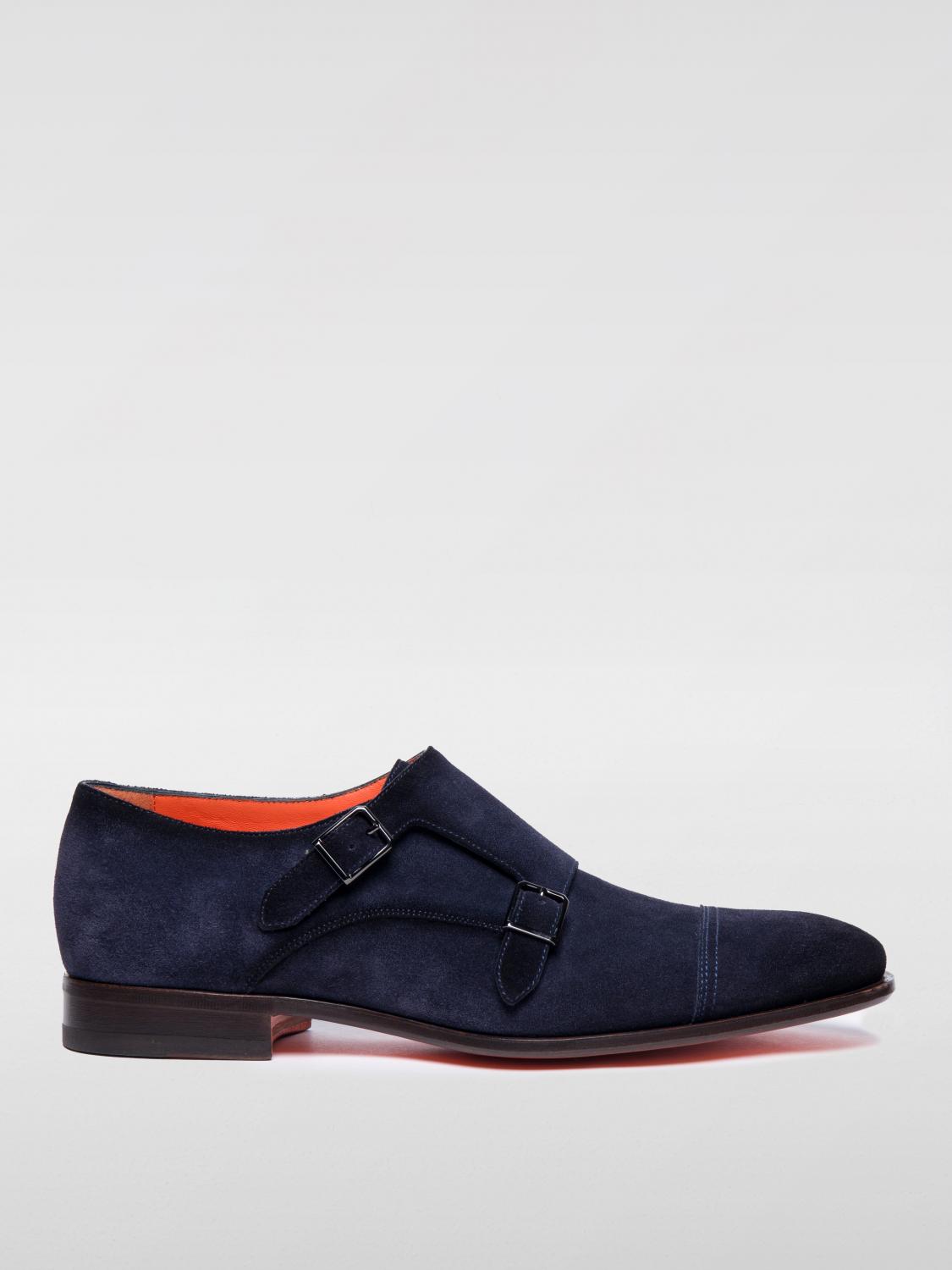 Shop Santoni Loafers  Men Color Blue In Blau