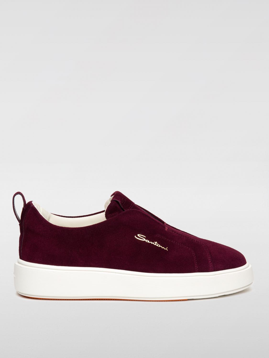 Shop Santoni Sneakers  Woman Color Burgundy In Burgunderrot