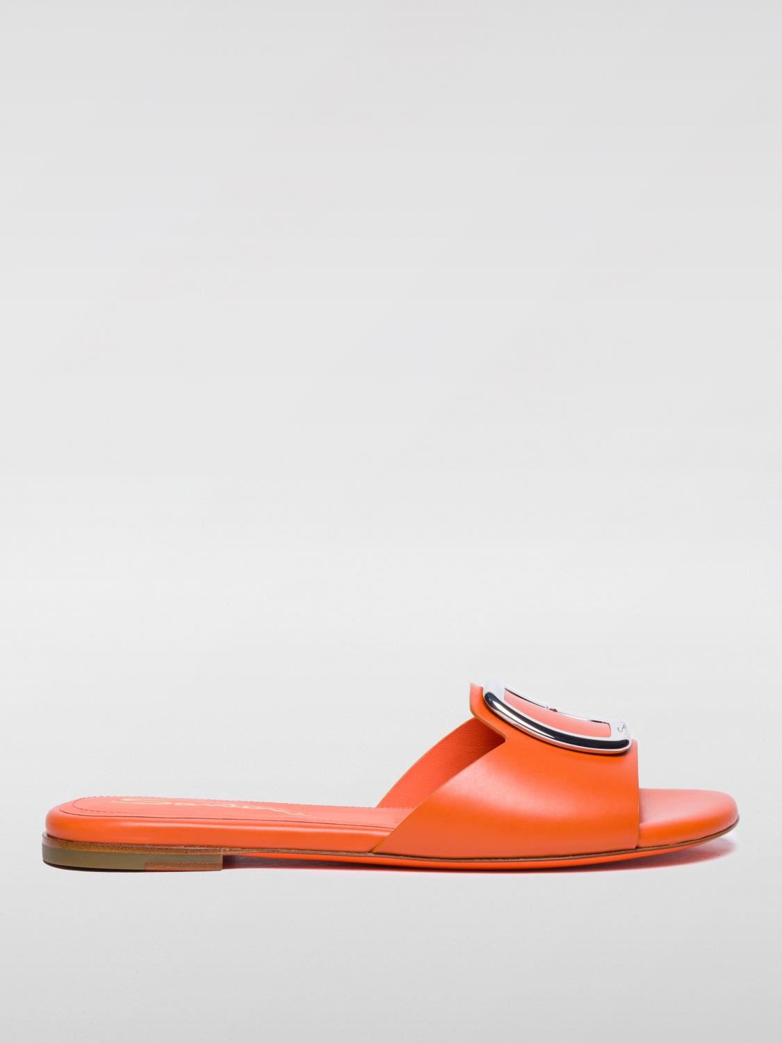 Shop Santoni Flat Sandals  Woman Color Orange