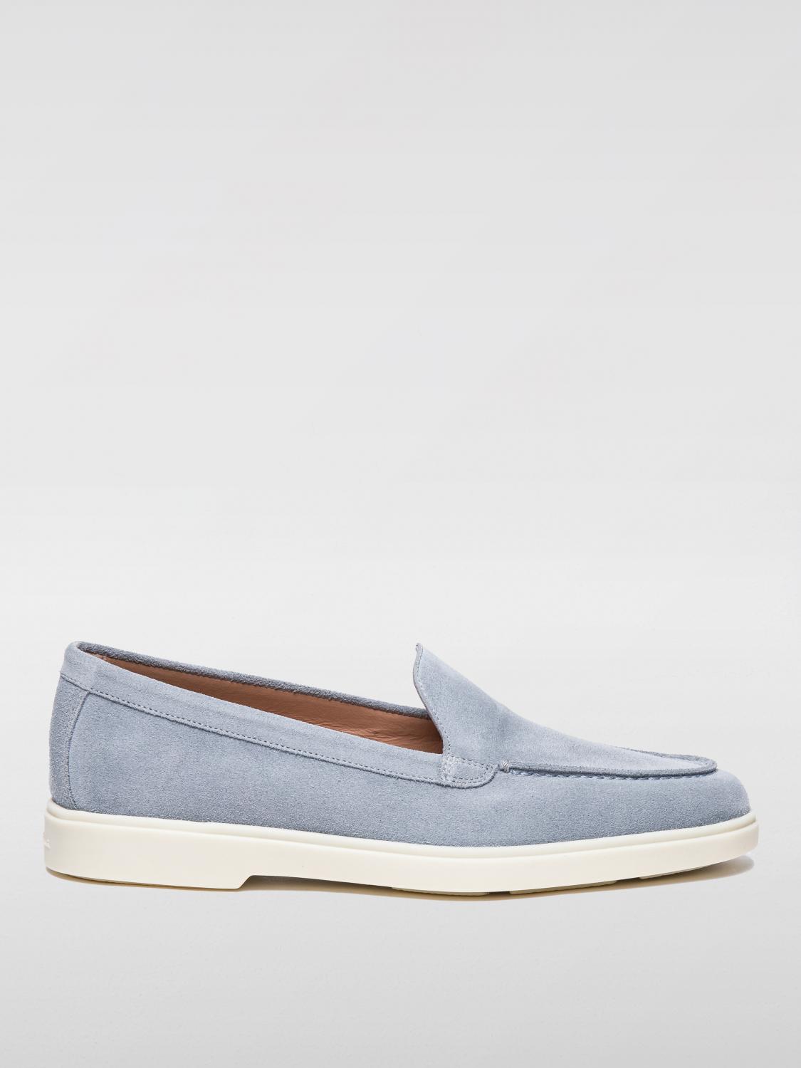 Shop Santoni Loafers Woman Color Blue In Blau