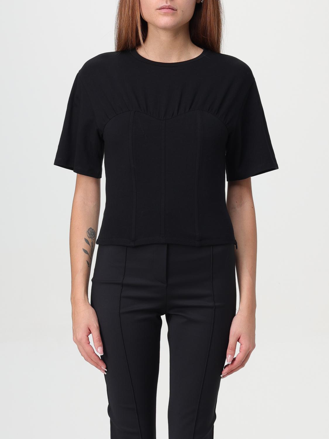 Shop Patrizia Pepe T-shirt  Woman Color Black In Schwarz