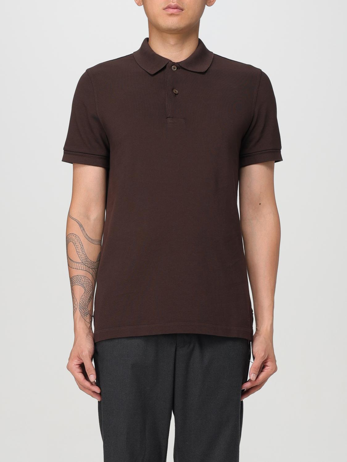 Shop Tom Ford Polo Shirt  Men Color Brown In Braun