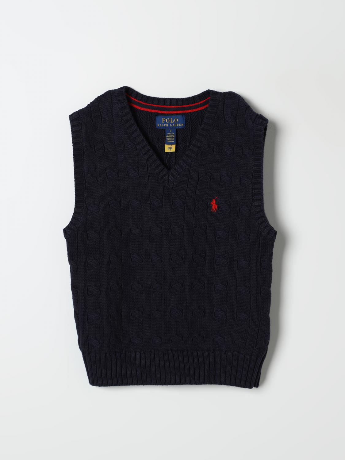 Shop Polo Ralph Lauren Waistcoat  Kids Color Blue