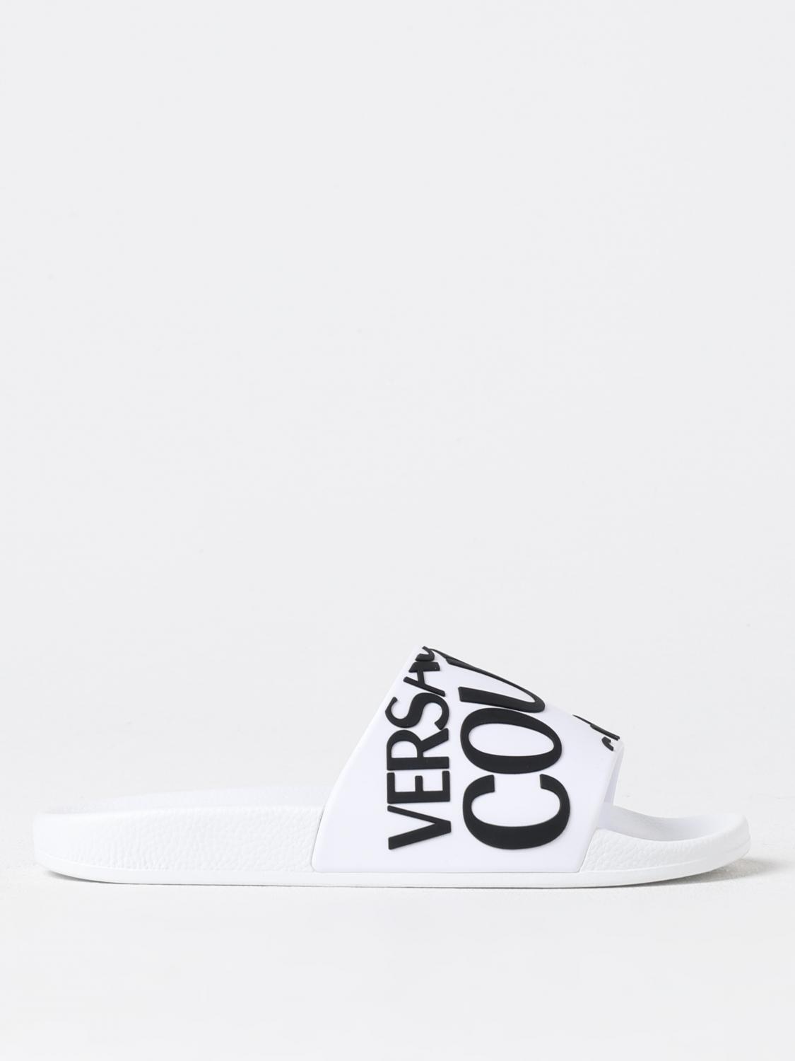 Shop Versace Jeans Couture Flat Sandals  Woman Color White