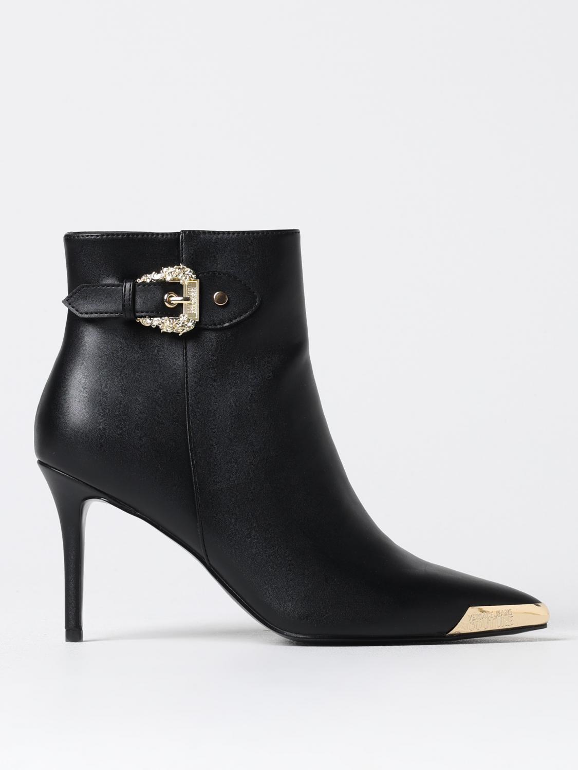 Versace Jeans Couture Women's Garland Buckle Stiletto Ankle Boots In Black