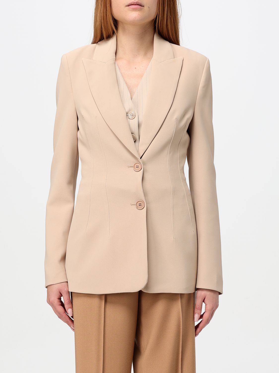 Shop Twinset Blazer  Woman Color Beige