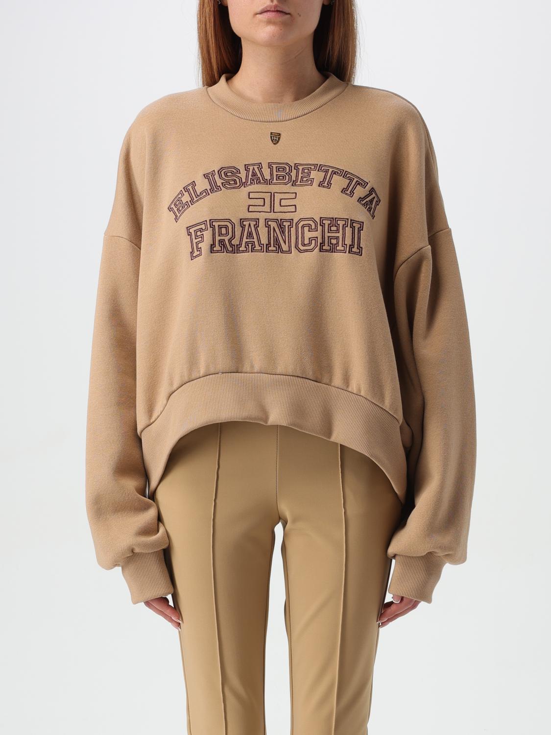 Shop Elisabetta Franchi Sweatshirt  Woman Color Brown In Braun