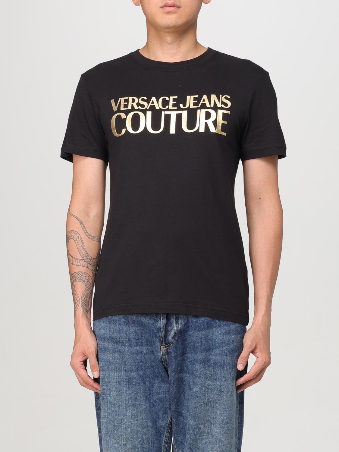 Shop Versace Jeans Couture T-shirt  Men Color Black In Schwarz