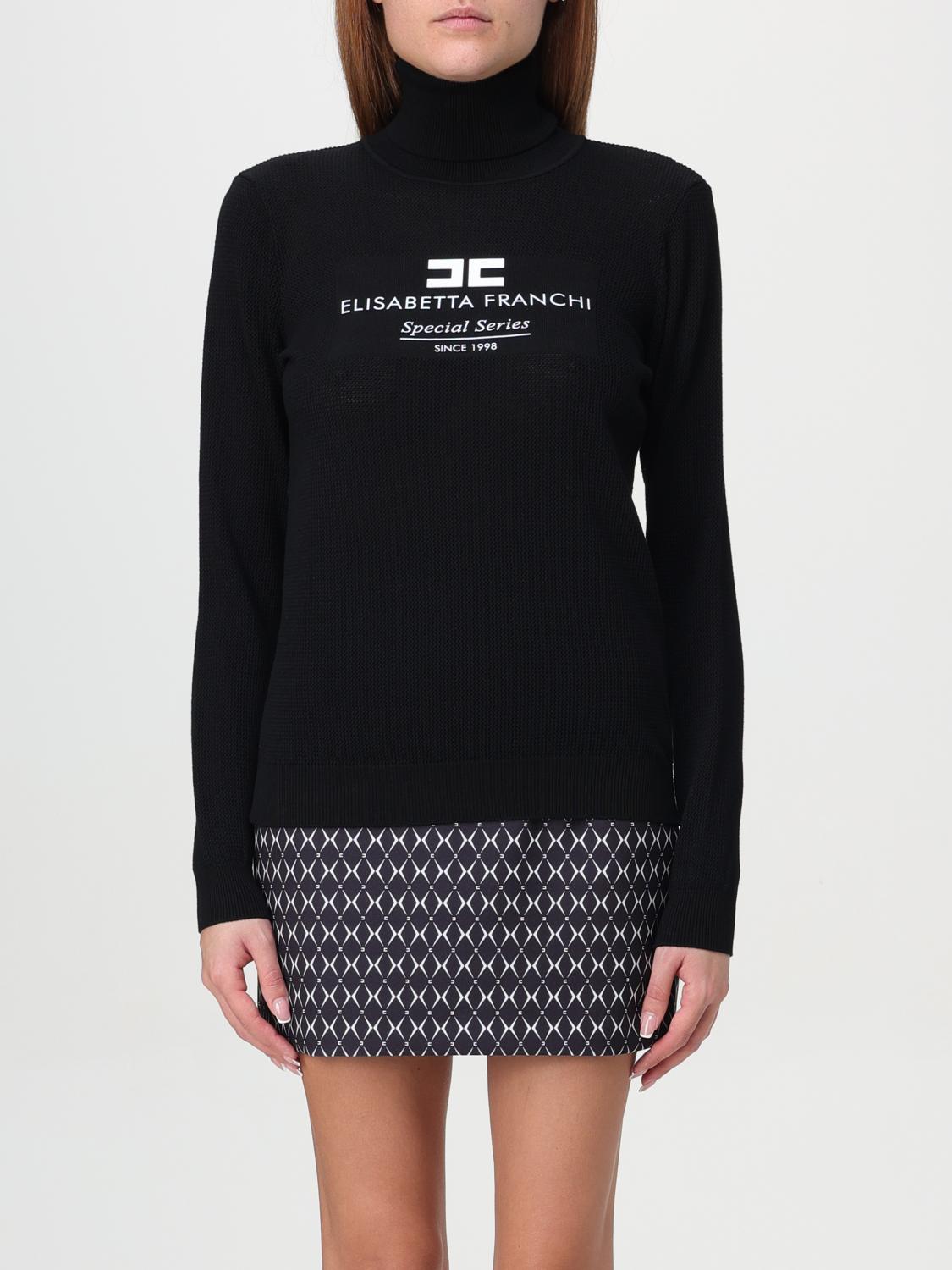 Shop Elisabetta Franchi Sweater  Woman Color Black In Schwarz