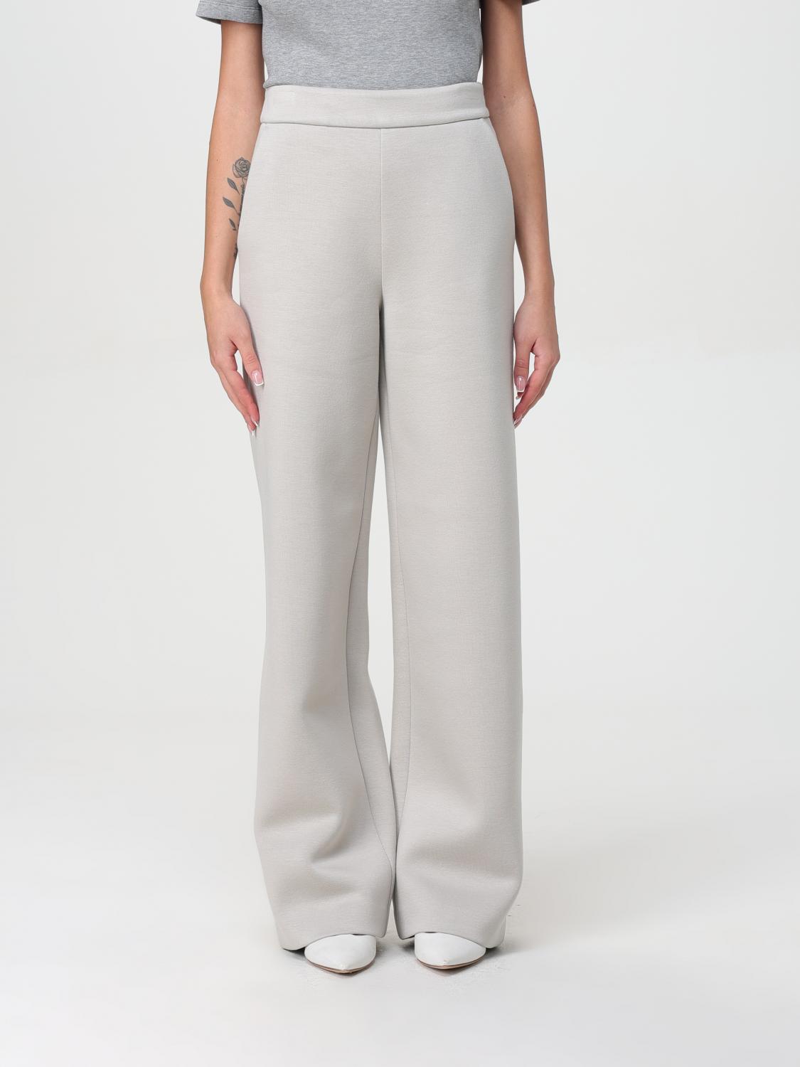 Shop Max Mara Pants  Woman Color Grey In Grau