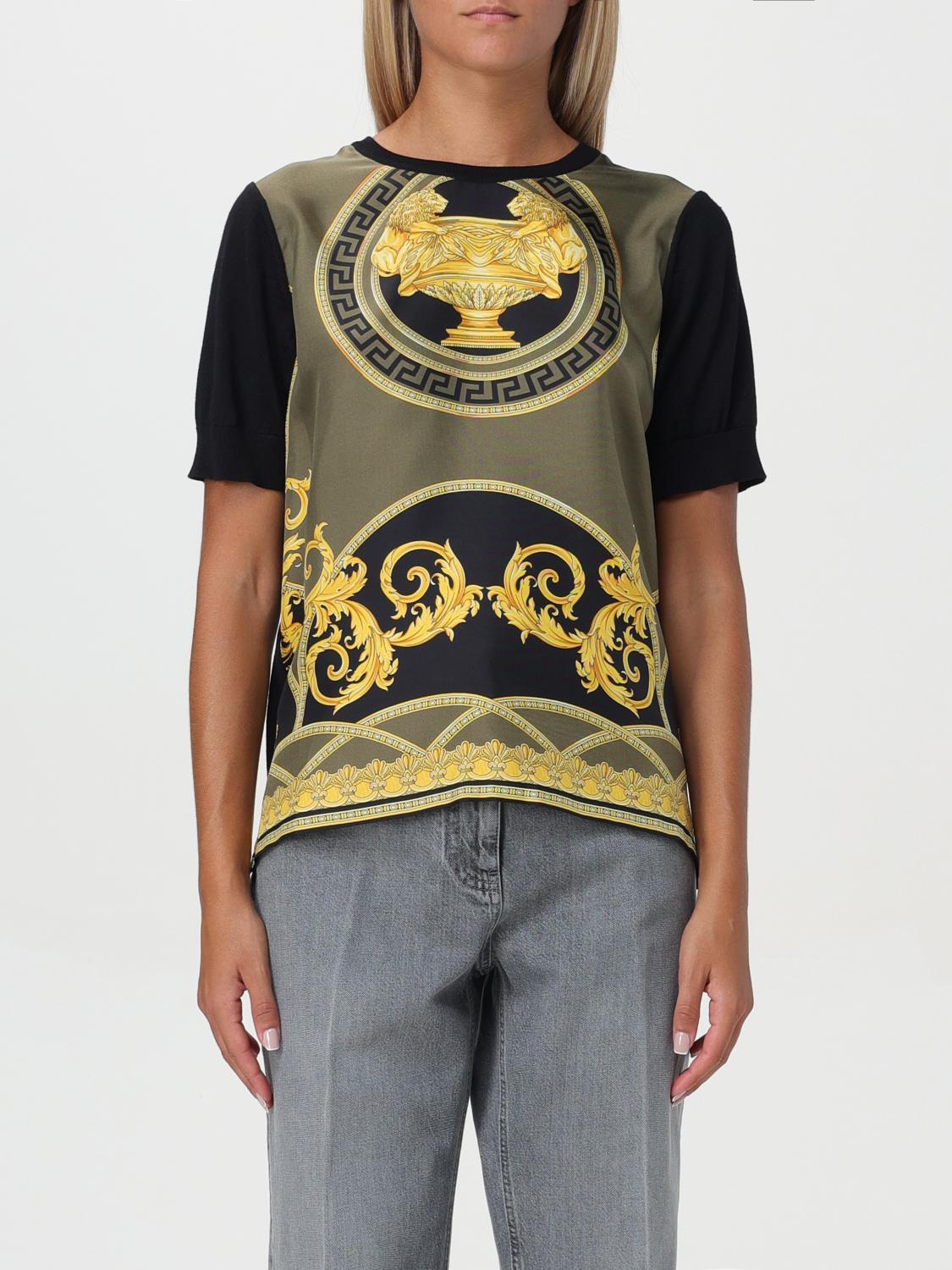 Shop Versace T-shirt  Woman Color Multicolor In Bunt