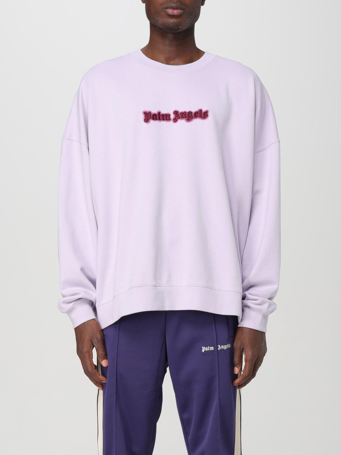 Shop Palm Angels Sweatshirt  Men Color Lilac