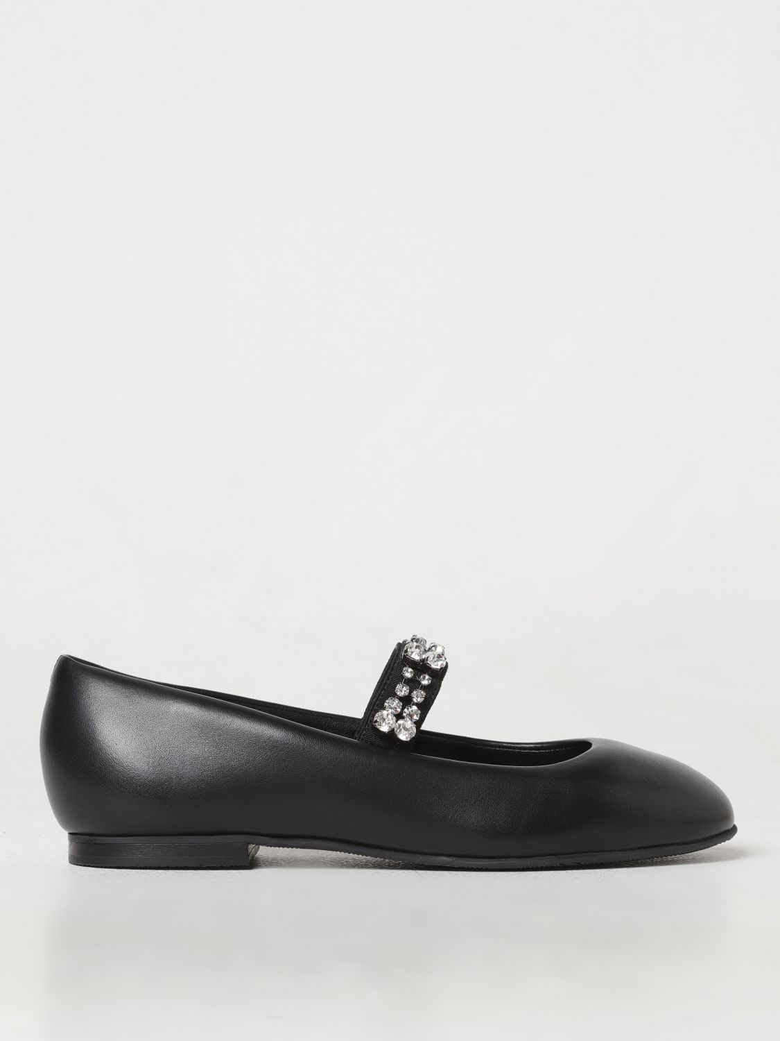 Shop Casadei Ballet Flats  Woman Color Black In Schwarz