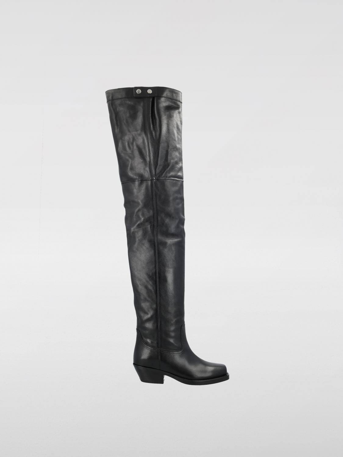 Isabel Marant 40mm Amati-gb Leather Knee High Boots In Schwarz