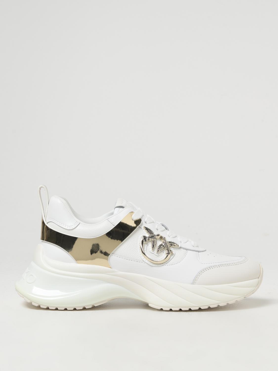 Shop Pinko Sneakers  Woman Color White In Weiss