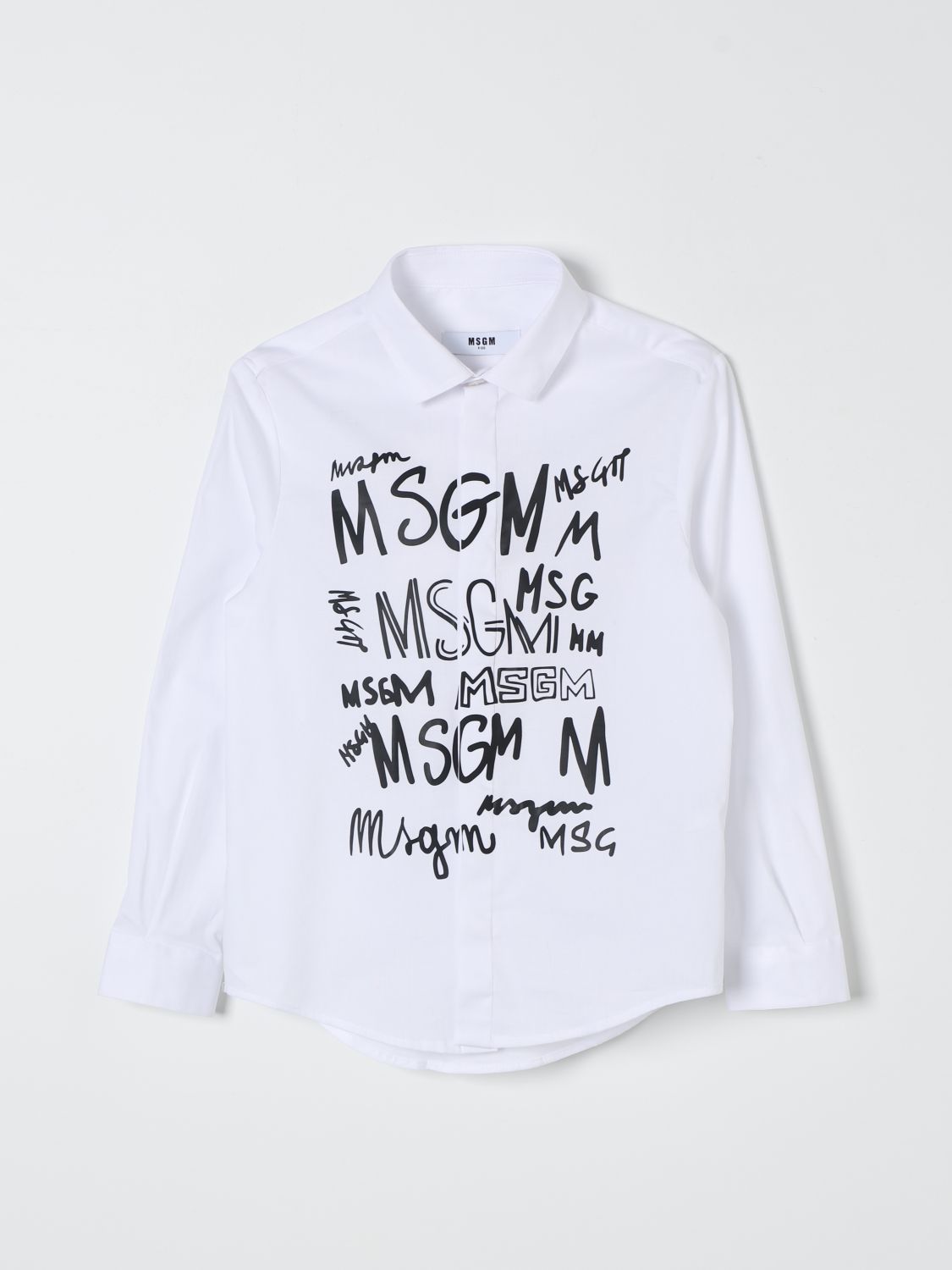 Shop Msgm Shirt  Kids Kids Color White In Weiss