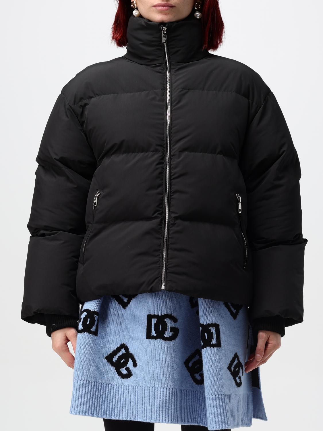 Dolce & Gabbana High-neck Zip-up Down Jacket In Schwarz
