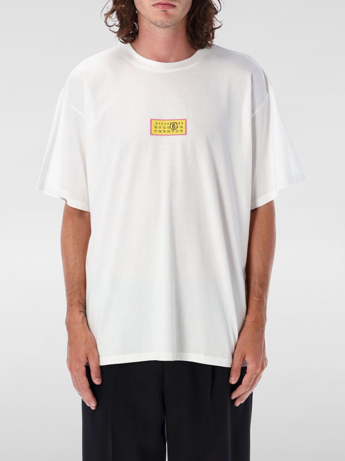 Shop Mm6 Maison Margiela T-shirt  Men Color White In Weiss