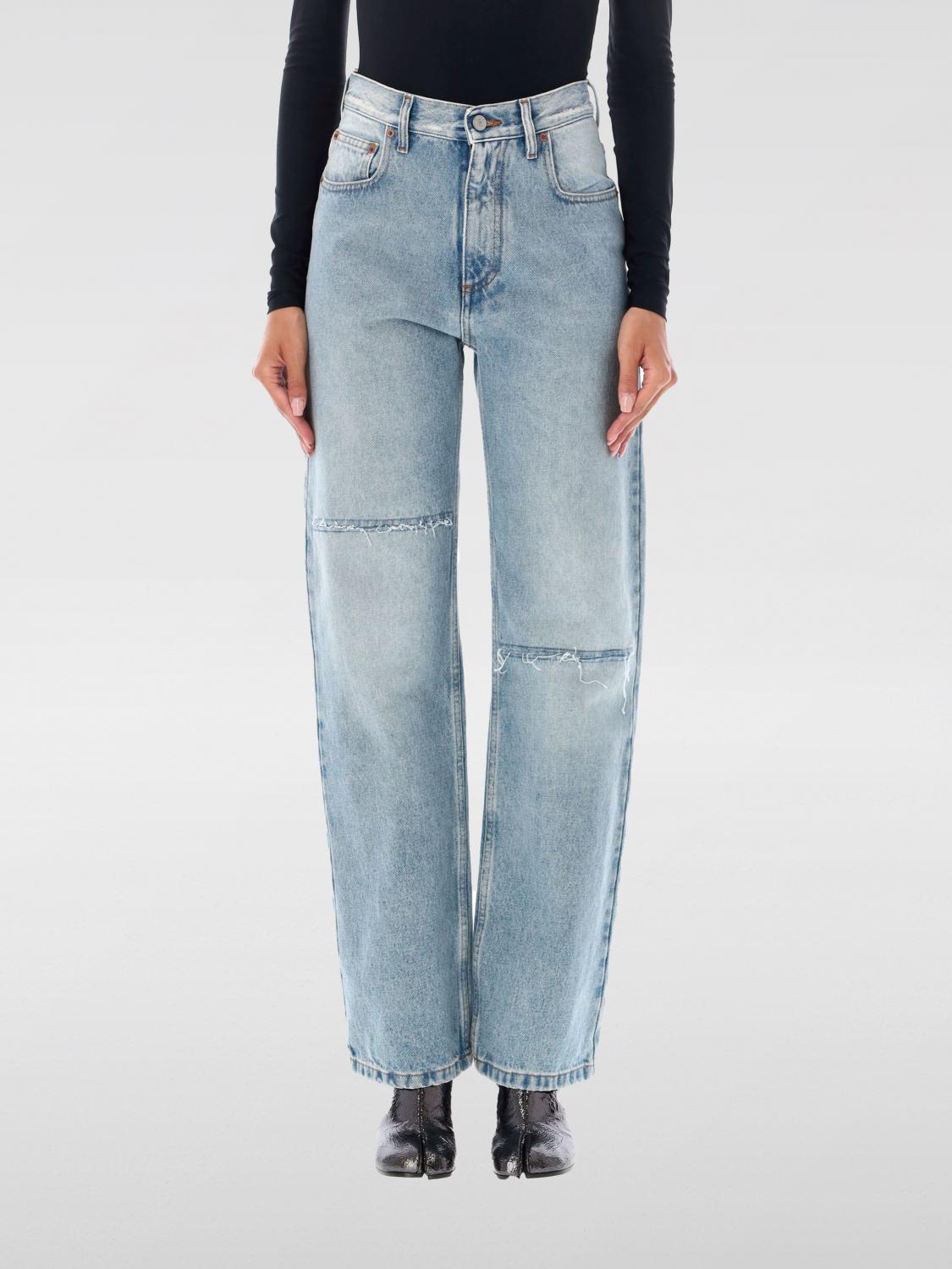 Shop Mm6 Maison Margiela Jeans  Woman Color Blue In Blau