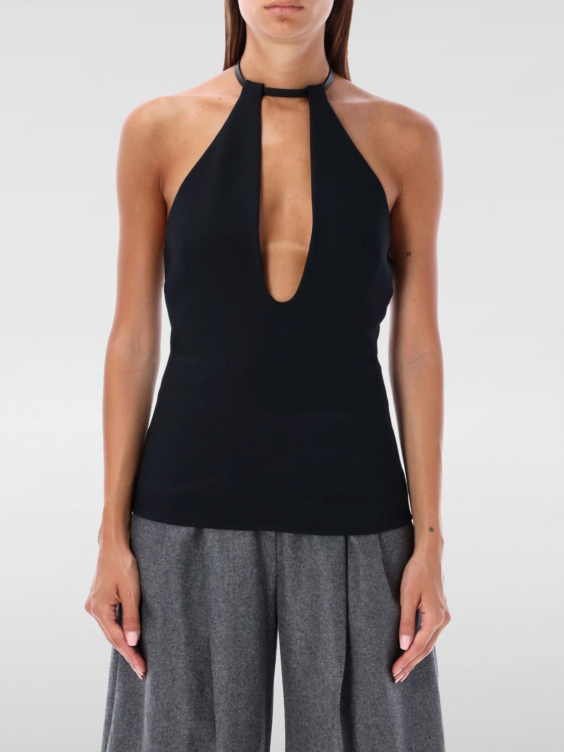 Attico Buckle-fastening Halterneck Blouse In Schwarz