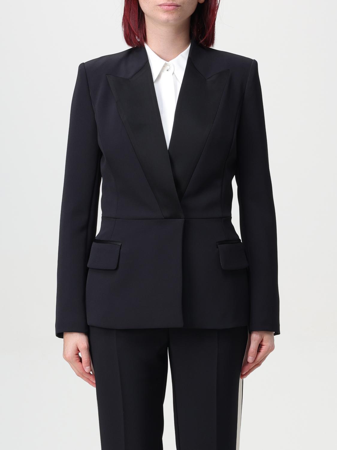 Elisabetta Franchi Long-sleeved Suit Coat In Schwarz