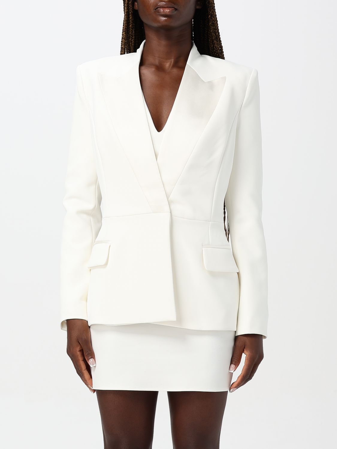 Shop Elisabetta Franchi Blazer  Woman Color Ivory