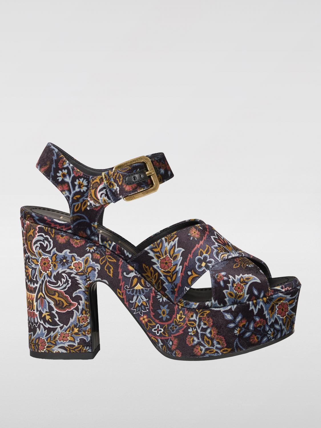 Shop Etro Heeled Sandals  Woman Color Black In Schwarz